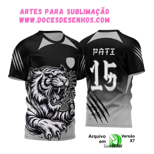 Arte Vetor - Camisa de Interclasse Tigre 2025 Preta e Cinza