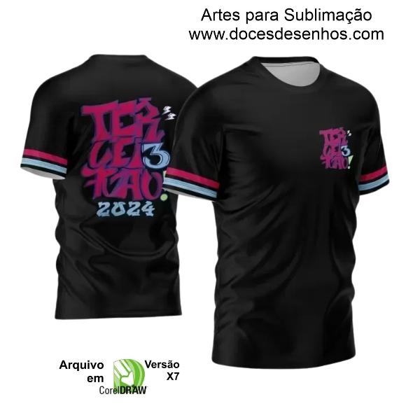 Arte Vetor Estampa Camisa  Preta e Rosa Terceirão 2024