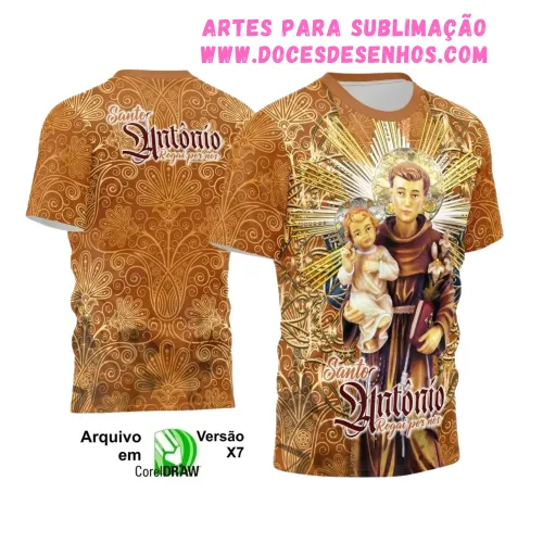 Arte para Camisa Religiosa – Vetor de Santo Antônio Arte para Camisa Religiosa – Vetor de Santo Antônio