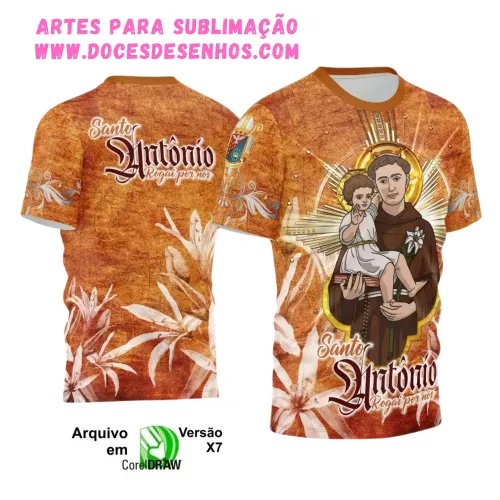 Arte para Camisa Religiosa – Vetor de Santo Antônio Arte para Camisa Religiosa – Vetor de Santo Antônio