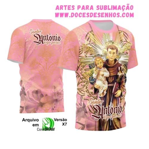 Arte para Camisa Religiosa – Vetor de Santo Antônio Arte para Camisa Religiosa – Vetor de Santo Antônio