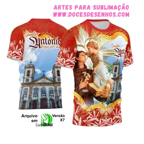 Arte para Camisa Religiosa – Vetor de Santo Antônio Arte para Camisa Religiosa – Vetor de Santo Antônio