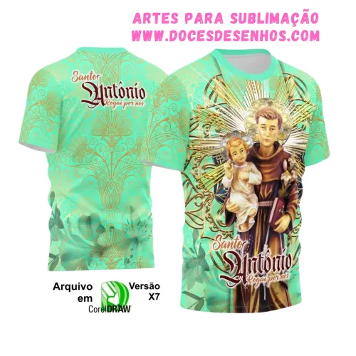 Arte para Camisa Religiosa – Vetor de Santo Antônio Arte para Camisa Religiosa – Vetor de Santo Antônio