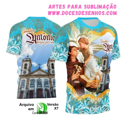 Arte para Camisa Religiosa – Vetor de Santo Antônio Arte para Camisa Religiosa – Vetor de Santo Antônio