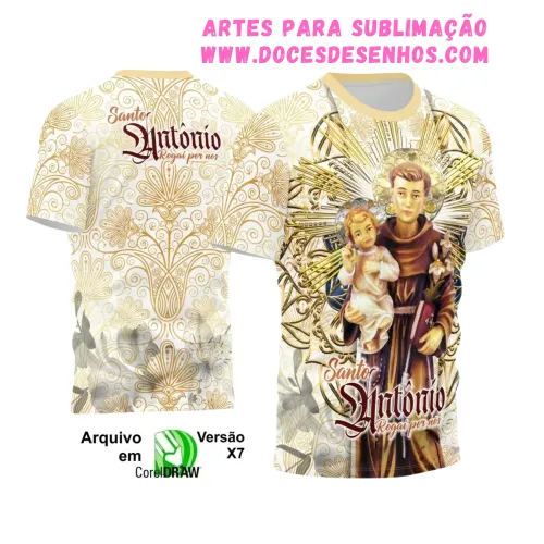Arte para Camisa Religiosa – Vetor de Santo Antônio Arte para Camisa Religiosa – Vetor de Santo Antônio