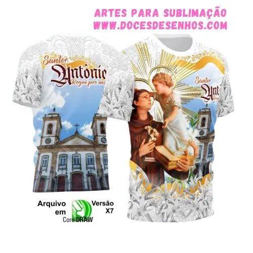 Arte para Camisa Religiosa – Vetor de Santo Antônio Arte para Camisa Religiosa – Vetor de Santo Antônio