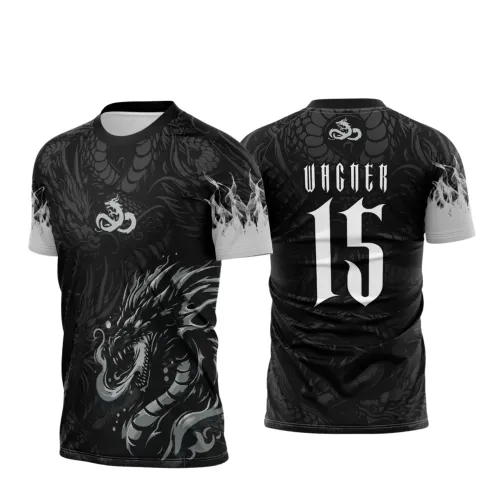 Arte para Camiseta Escolar Tema Dragão Fogo