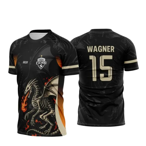 Arte para Camiseta Escolar Tema Dragão Fogo