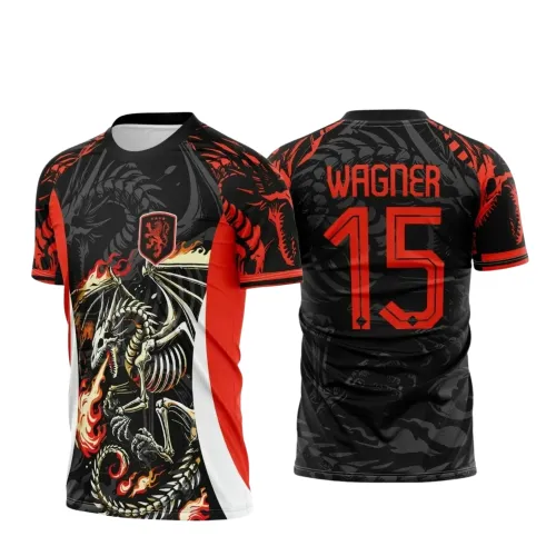 Arte para Camiseta Escolar Tema Dragão Fogo