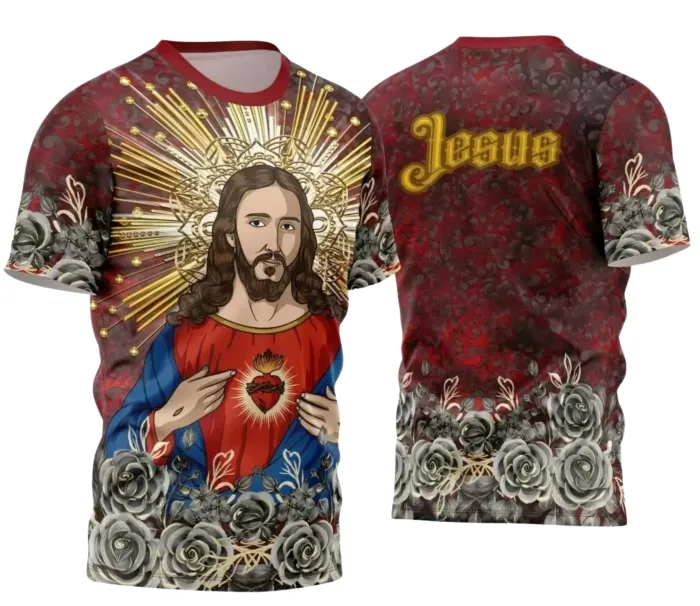 Arte para Camiseta Religiosa Sagrado Coração