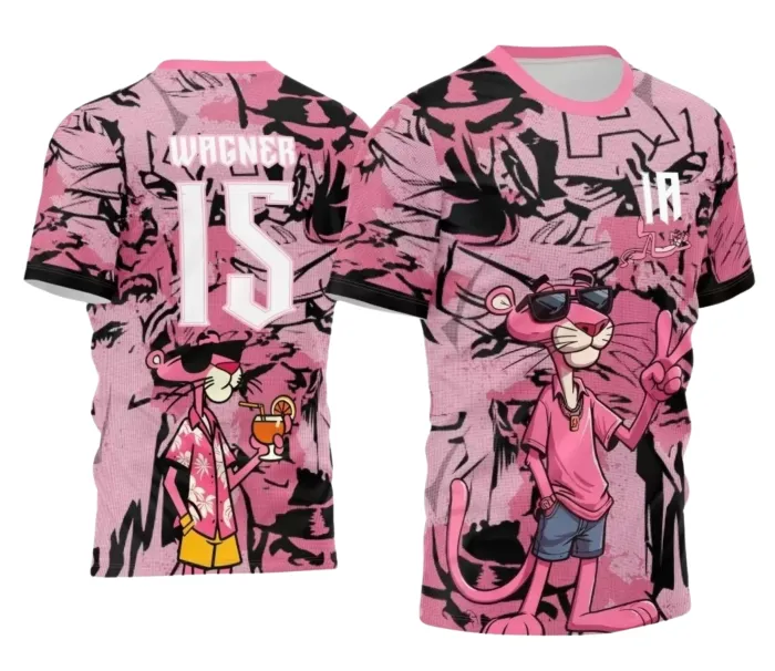 Arte para camiseta Interclasse Pantera Cor de Rosa