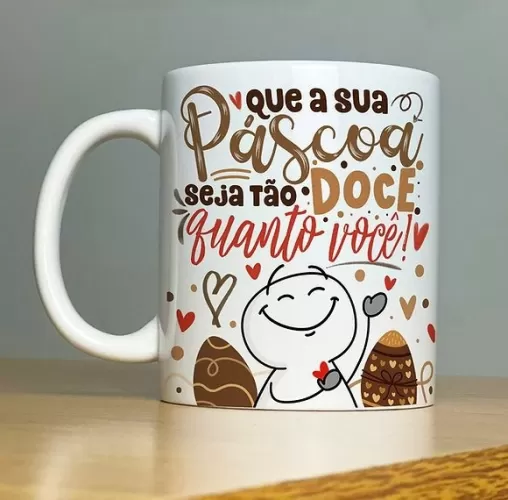 Artes Canecas Páscoa Flork (Abacaxi Sublimático)