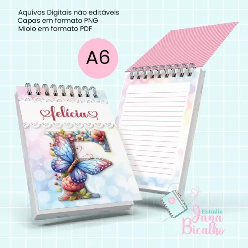 Bloquinho A6 Alfabeto Butterfly (Jana Bicalho)