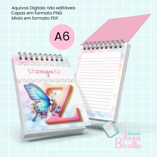 Bloquinho A6 Alfabeto Butterfly (Jana Bicalho)