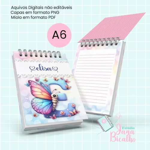 Bloquinho A6 Alfabeto Butterfly (Jana Bicalho)