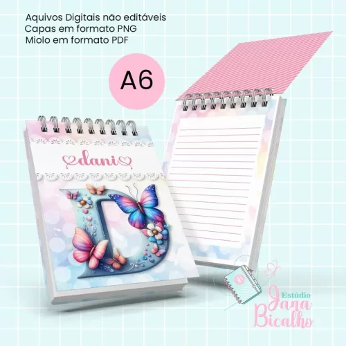 Bloquinho A6 Alfabeto Butterfly (Jana Bicalho)