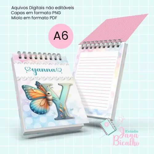 Bloquinho A6 Alfabeto Butterfly (Jana Bicalho)