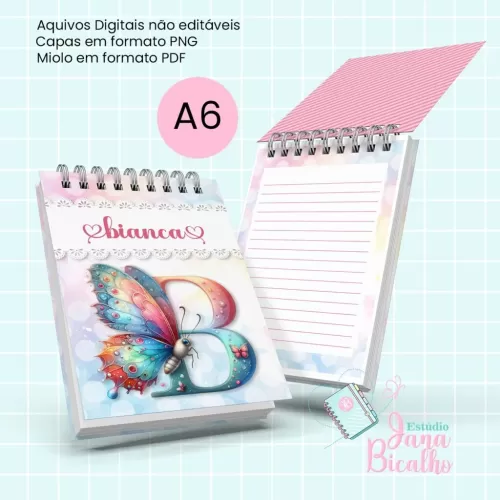 Bloquinho A6 Alfabeto Butterfly (Jana Bicalho)