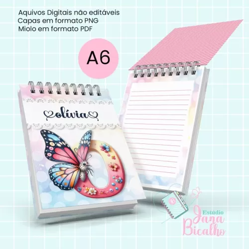 Bloquinho A6 Alfabeto Butterfly (Jana Bicalho)