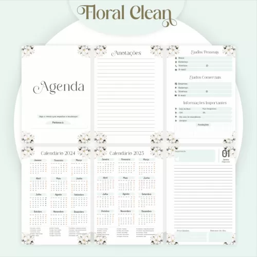 COMBO Floral Clean 2024 – 5 Modelos (Pamella)