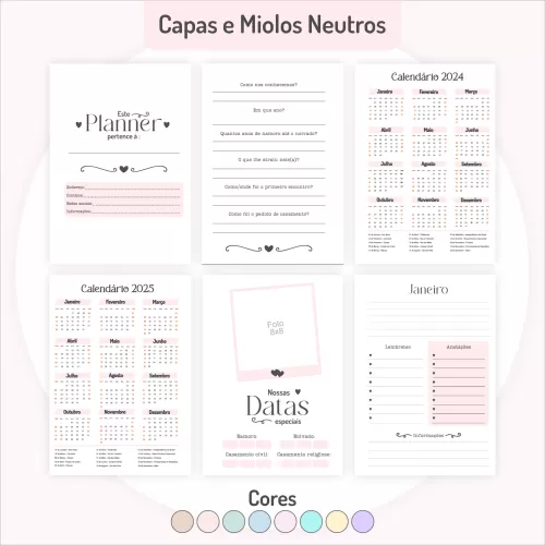 COMBO Miolos Neutros Agendas - Planners 2024 – Pamella Vieira