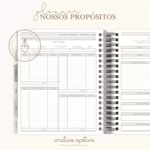 COMBO PLANNER NOSSOS PROPÓSITOS 2024 – Criativa Afetiva