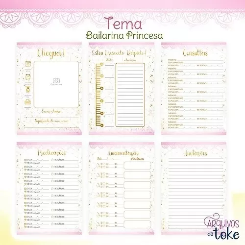 Caderneta Bailarina Princesa – 4 Opções Capas – Arquivos da Toke