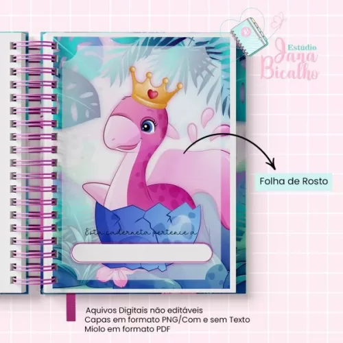 Caderneta de Saúde – Dinossauro Rosa – Jana Bicalho