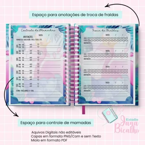 Caderneta de Saúde – Dinossauro Rosa – Jana Bicalho