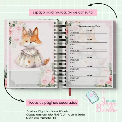 Caderneta de Saúde – Raposa Realeza Menina – Jana Bicalho