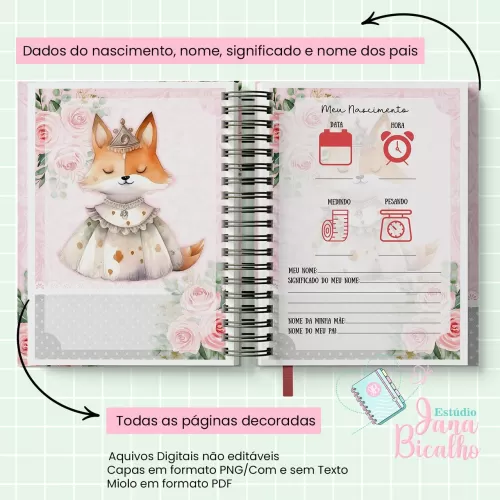 Caderneta de Saúde – Raposa Realeza Menina – Jana Bicalho