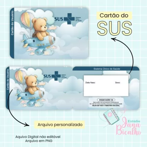 Caderneta de Saúde – Ursinho Aviador – Jana Bicalho