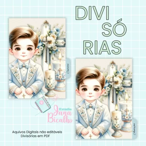 Caderno A5 Primeira Eucaristia Blue Boys  (Jana Bicalho)