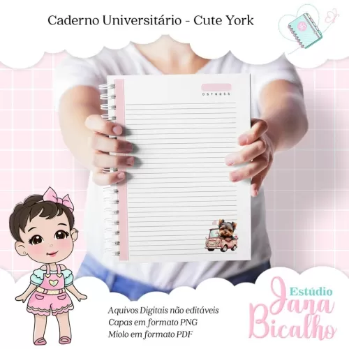 Caderno Universitário – Coleção Cute York (Jana Bicalho)