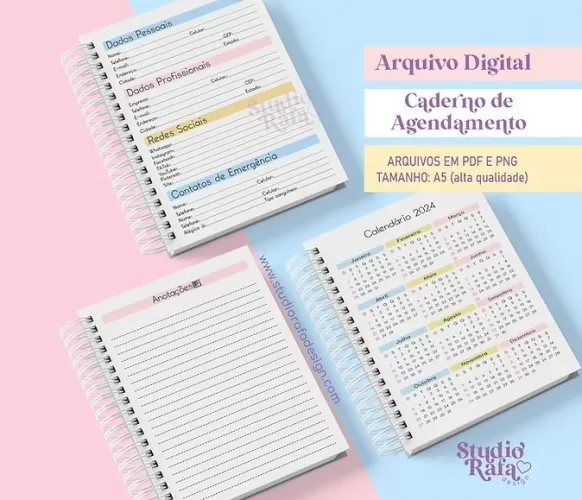 Caderno de Agendamento Manicure Permanente 2024 (Rafa)