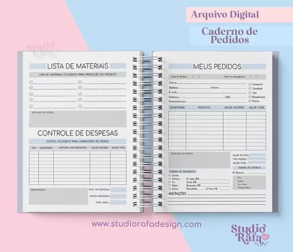Caderno de Pedidos Permanente Neutro 2024 (Rafa)