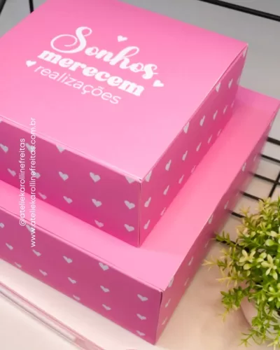 Caixas Umboxing – Sonhos Merecem Realizações – Ateliê Karolline Freitas