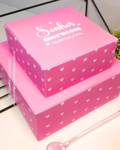 Caixas Umboxing – Sonhos Merecem Realizações – Ateliê Karolline Freitas