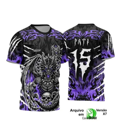 Camisa Interclasse Dragão: Design Caveira para Sublimação