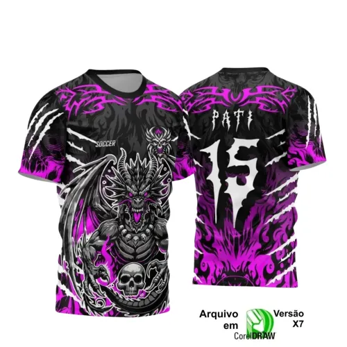 Camisa Interclasse Dragão: Design Caveira para Sublimação