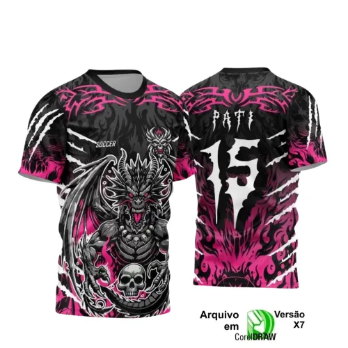 Camisa Interclasse Dragão: Design Caveira para Sublimação