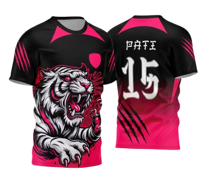 Camisa Interclasse Personalizada – Tigre Rosa