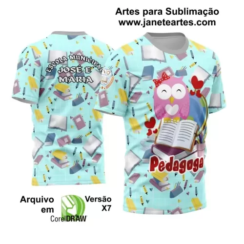 Camisa Pedagoga - Arte Vetor Estampa Template 2024 - 2025 Modelo 05