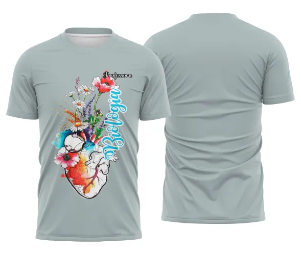 Camiseta Biologia Estampa Fofa Unissex para Professora