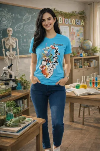 Camiseta Biologia Estampa Fofa Unissex para Professora