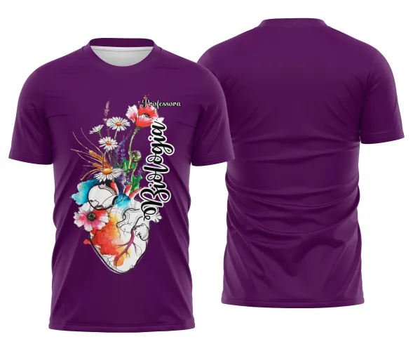 Camiseta Biologia Estampa Fofa Unissex para Professora