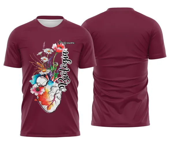 Camiseta Biologia Estampa Fofa Unissex para Professora