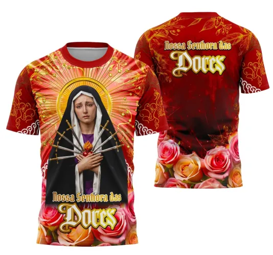 Camiseta Católica Nossa Senhora das Dore - Fé e Devoção
