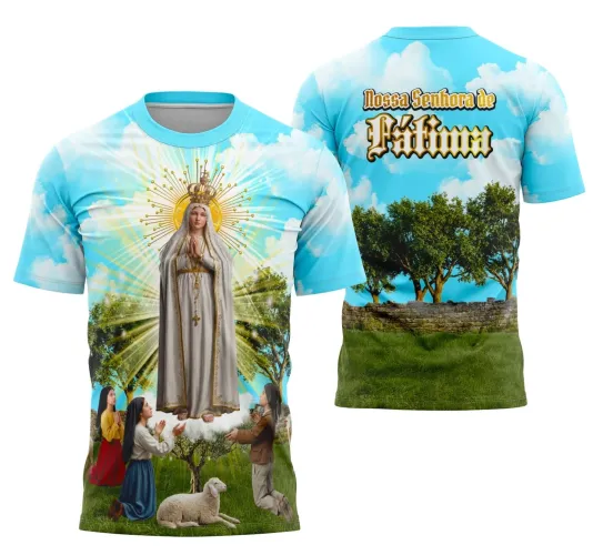 Camiseta Católica Nossa Senhora de Fátima – Estilo com Devoção