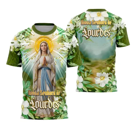 Camiseta Católica Nossa Senhora de Lourdes - Fé e Devoção